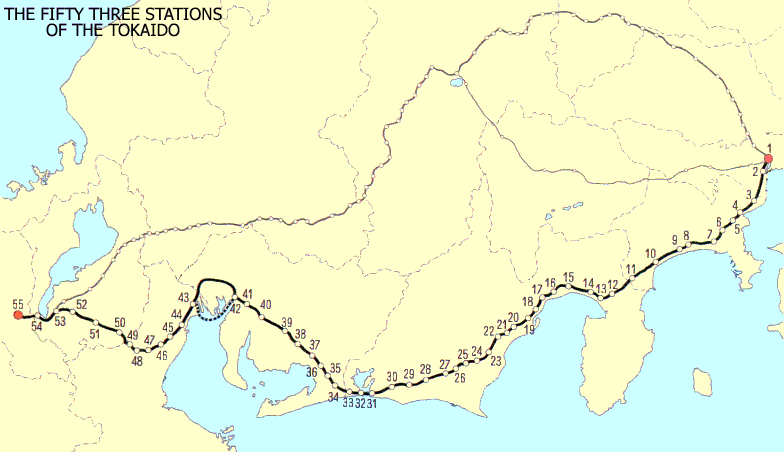 Map of the Tokaido Road